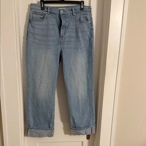 Loft the straight light wash cuffed cropped/ankle size 31 / 12